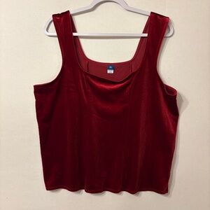 Old Navy Womens Sleeveless Red Velvet Tank Top Size XXL Tall
